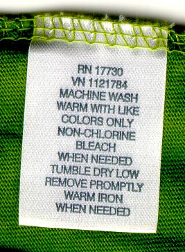 green wash label