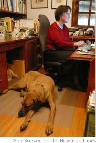 author with dog